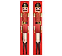 Bannières sophistiquées de soldat en noyer anti-déformation à suspendre à une porte - Couplet de soldat en noyer - Bannières nécessaires pour Noël, Nouvel An, décorations avant