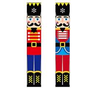 Bannières sophistiquées de soldat en noyer anti-déformation à suspendre à une porte - Couplet de soldat en noyer - Bannières nécessaires pour Noël, Nouvel An, décorations avant