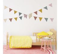 Bannières triangulaires avec étamine, drapeaux suspendus en tissu de coton | Décoration de fanion triangulaire pour chambre d'enfant, salon et chambre d'enfant, guirlande lavable pour intérieur