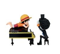 Banpresto Figurine d'action Monkey D. Luffy & Brook One Piece, World Collectable Log Stories, That's Great!! After All This Time, He's Still... 8 cm, BP29640P Multicolore, Figurine à Collectionner