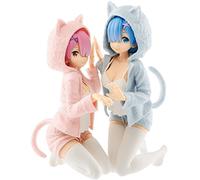 Banpresto Re Zero commence la vie dans un autre monde: Rem et Ram Ichiban Kuji Figurine Nyanko Mode