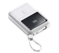 Banque d’Alimentation 10000 mAh Mini Autonome Filaire PD20W Grande capacité Compact Portable Charge Rapide Alimentation Mobile, Blanc