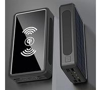 Banque d’Alimentation 100000Mah Téléphone Portable Solaire Chargeur sans Fil Portable USB C Chargeur Portable Banques d’Alimentation Banque d’Alimentation Externe de Batterie, Noir