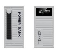 Banque d’Alimentation -66W Charge Super Rapide 20000-30000-50000Mah Conteneur d’Affichage numérique Alimentation Mobile extérieure de Grande capacité, Gris, 30000mAh