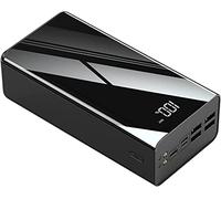 Banque d’Alimentation, Banque d’Alimentation, écran Miroir Complet LCD, Chargeur Portable, Chargeur de téléphone à Charge Rapide, Batterie Externe à 4 Sorties et Lampe de Poche, Batterie ext