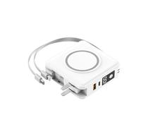 Banque d’Alimentation Banque d’Alimentation/Livré avec Charge Rapide sans Fil magnétique Cinq en Un Alimentation Mobile de Grande capacité de 22,5 W avec Prise (7000mAh / Blanc)