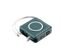 Banque d’Alimentation Banque d’Alimentation/Livré avec Charge Rapide sans Fil magnétique Cinq en Un Alimentation Mobile de Grande capacité de 22,5 W avec Prise (7000mAh / Vert)