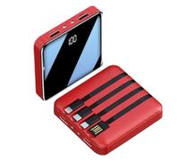 Banque d’Alimentation, Banque d’Alimentation, Portable 100000mAh Grande capacité est livré avec Une Alimentation Mobile à 4 Fils 3 interfaces Charge Rapide 66W, Rouge