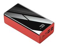 Banque d’Alimentation, Charge Rapide, 40000-100000Mah USB LED Rapide 4 Sorties 3 entrées Pack de câbles pour Tous Les téléphones, Appareil Photo (Rouge, 100000mah)