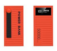 Banque d’Alimentation, Chargeur Portable à Charge Rapide PD66W avec 4 Sorties, Haute capacité de 50000Mah, Batterie Externe avec Affichage LED pour téléphones, Orange, 50000mAh