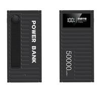 Banque d’Alimentation, Chargeur Portable à Charge Rapide PD66W avec 4 Sorties, Haute capacité de 50000Mah, Batterie Externe avec Affichage LED pour téléphones, Noir, 20000mAh