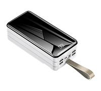 Banque d’Alimentation, Chargeur Portable USB 40000-80000Mah 4 Sorties 3 entrées, Batterie Haute capacité avec écran, Charge Rapide pour Tous Les téléphones Portables, Blanc, 40000mah