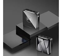 Banque d’Alimentation Nouvelle Charge sans Fil Mini Banque d’Alimentation 10000Mah / Affichage numérique d’Alimentation Mobile Miroir Complet/Trois entrées/Trois Sorties, Noir, 10000 Mah