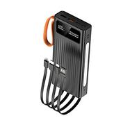 Banque d’Alimentation Portable 66 W Charge Rapide Banque d’Alimentation pour Gilet Gilet Chauffant Veste de Batterie Haute capacité pour téléphone Portable avec 4 câbles Lampe de Poche, Noir