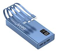 Banque d’Alimentation, PowerBank Charge Super Rapide 66W Ligne Autonome Ultra-Mince Grande capacité 20000 MAh Charge Flash Alimentation Mobile (Couleur : Bleu, Taille : 20000mAh)