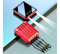 Banque d’Alimentation, PowerBank, Mini avec câble 10000 / 20000Mah / Chargeur de téléphone Portable/Petit Micro, Rouge, 20000mAh