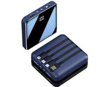 Banque d’Alimentation, PowerBank Portable 100000mAh Grande capacité est livrée avec Une Alimentation Mobile à 4 Fils, 3 interfaces, Charge Rapide 66W, Bleu