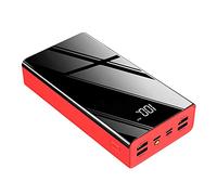 Banque d’Alimentation, PowerBank, téléphone Portable Portable 40000Mah Chargeur de téléphone Chargeur de téléphone Chargeur Portable USB Haute capacité S/USB C, Rouge