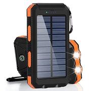Banque d’Alimentation Solaire 1pc 20000mAh Charge Portable Powerbank Chargeur de Batterie Externe étanche avec LDE Chargeur de lumière Forte Banque pour Tous Les Smartphones