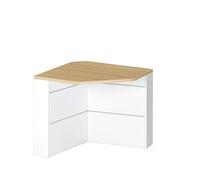 Banque d'accueil d'angle pour personne à mobilité réduite L 83 x H 74 cm - Sunday - chêne clair