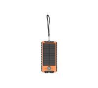 Powerbank Solaire 10000 mAh USB 2A+C + Lampe torche + Dragonne + Boussole Noir