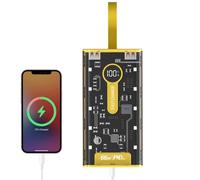 Banque d'alimentation 66 W 20 000 MAh - Chargeur Portable Transparent De Style avec Veilleuse LED | Charge Rapide PD20W Et QC3.0 | Contrôle Intelligent De La Température | Banque D'a