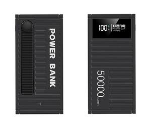Banque d'alimentation/66 W Charge Ultra Rapide 100 000 mAh Banque d'alimentation de conteneur d'affichage numérique 1 W20 000 Alimentation Mobile extérieure de Grande capacité (50 000 mAh/Noir)