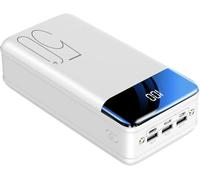 Banque d'alimentation de 80 000 mAh pour camping en plein air Chargeur portable de charge haute vitesse 2,1 A Batterie externe avec écran LED pour téléphones tablettes, 80 0 000 mAh, blanc (40 000 mAh
