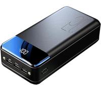 Banque d'alimentation de 80 000 mAh pour camping en plein air Chargeur portable de charge haute vitesse 2,1 A Batterie externe avec écran LED pour téléphones tablettes, 80 0 000 mAh, blanc (40 000 mAh
