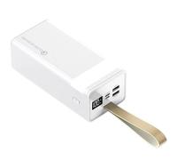 Banque d'alimentation haute capacité 80 000 mAh pour camping en plein air, chargeur portable avec 2 sorties et 2 entrées, batterie externe avec écran LED pour téléphones tab(Size:80000mAh,Color:Blanc)