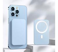 Banque d'alimentation magnétique sans fil 3000/5000/10000 mAh pour téléphone série 8-15 | 7 couleurs | Charge magnétique universelle | Filaire + Charge rapide sans fil | Fine et portable (bleu ciel,