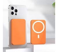 Banque d'alimentation magnétique sans fil 3000/5000/10000 mAh pour téléphone série 8-15 | 7 couleurs | Charge magnétique universelle | Filaire + Charge rapide sans fil | Fine et portable (orange, 10