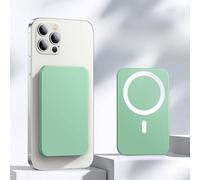 Banque d'alimentation magnétique sans fil 3000/5000/10000 mAh pour téléphone série 8-15 | 7 couleurs | Charge magnétique universelle | Filaire + Charge rapide sans fil | Fine et portable (vert, 5000