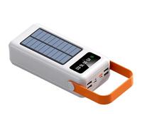 Banque d'alimentation portable avec lumière LED, haute capacité, idéale pour les aventures en plein air, plusieurs ports de charge, batterie solaire 60 000 mAh avec câble intégré