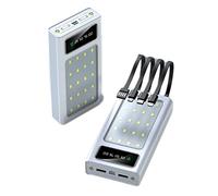 Banque d'alimentation pour téléphone portable, ligne intégrée universelle, chargement, trésor, 30 000 millilitres, chargement trésor, mini lampe de camping portable, alimentation mobile (couleur