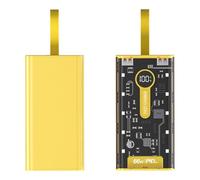 Banque d'alimentation SUPERCHRGE 66 W, Chargeur De Grande Capacité 20 000 MAh, Batterie Portable Transparente De Style, Affichage De Veilleuse LED, Charge Rapide PD20W QC3.0, pour Téléphone, Ta