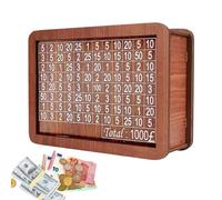 Banque d'argent en bois, caisse en bois | Boîte de rangement pour économiser de l'argent, banque d'argent pour adultes, tirelire en bois réutilisable rétro avec chiffres, tiques et compteur,