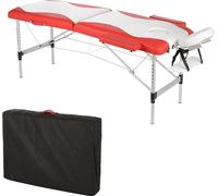 BANQUE DE MASSAGE ALUMINIUM 2 ZONES ALU LIEGE WEIß / ROT - 12,5 KG NEU