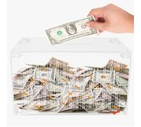 Banque de pièces en acrylique - Boîte d'économie d'argent pour enfants ouvrant sur comptoir, économie visible claire, Compteur précis ouvrant, Banque de conteneur d'argent pour enfants, Va