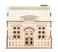 Banque de Piggy House de Maison en Bois Conduit léger à la Maison décoration [en Bois Villa House Piggy Banc pour Enfants]