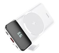 Banque de puissance, aspiration magnétique, sans fil, charge rapide, alimentation mobile bidirectionnelle PD20W+3.0 écran de trésor de chargement (couleur : blanc)