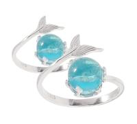 Banque de sirène réglable bijoux en cristal pour les femmes conception de la queue de poisson d'anneau de doigt de plage