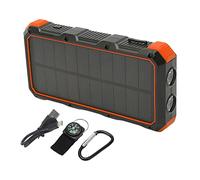 Banque d'énergie Solaire 36 800 mAh avec 3 câbles intégrés, Ports USB et Lampe de Poche LED pour Le Camping en Plein air et Les urgences (Orange)