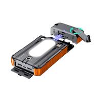 Banque d'énergie solaire - Batterie de survie 20 000 mAh, alimentation portable, chargeur solaire à manivelle, gadget d'extérieur | Outil essentiel pour le camping, la randonnée, les voyages, la pêche