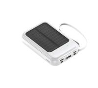 Banque d'énergie solaire, câbles intégrés 4 en 1 avec charge rapide PD de 20 W, chargeur portable pour urgence en plein air, randonnée (blanc, millions d'heures, 10 000)