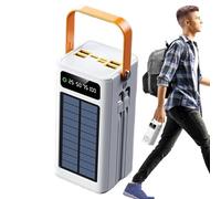 Banque D'énergie Solaire - Chargeur Portable Haute Capacité 50 000 MAh | Chargement Rapide PD3.0 22,5 W | Banque d'alimentation À Panneau Solaire avec Câbles Intégrés pour La Diffusion en Direct