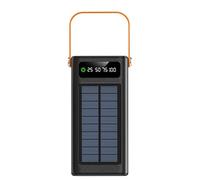 Banque d'énergie solaire, chargeur rapide 120 W, équipement de survie 50 000 mAh avec lumière, 4 sorties et 3 entrées câbles intégrés pour camping, randonnée, pêche, activités de plein air