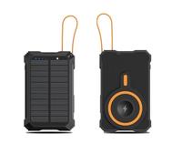 Banque d'énergie solaire magnétique 10 000 mAh - Charge rapide 22,5 W, câble intégré et lumière LED pour activités de plein air