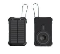 Banque d'énergie solaire magnétique 10 000 mAh - Charge rapide 22,5 W, câble intégré et lumière LED pour activités de plein air