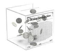 Banque monétaire incassable, boîte d'économie en acrylique claire,La banque de pièces de monnaie en acrylique efface doit s'ouvrir pour ouvrir - Cube d'argent transparent facile et pour les ad